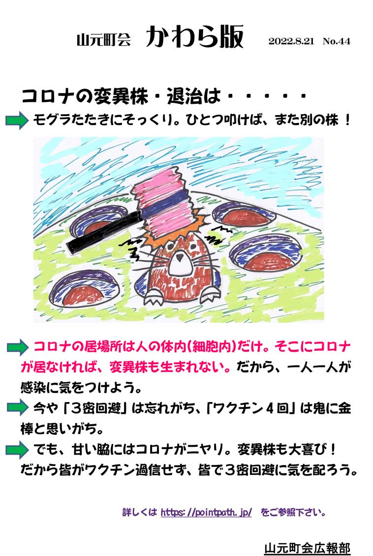 かわら版No.44 コロナの変異株・退治はの画像