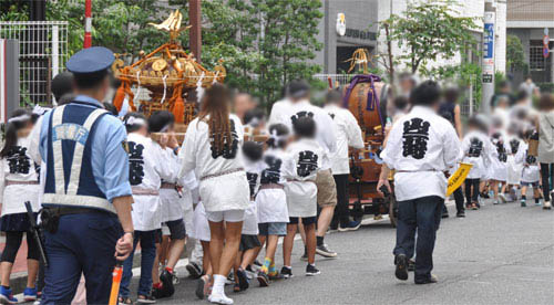 2023年麻布山元町 秋祭り 子供神輿と山車 巡行の画像