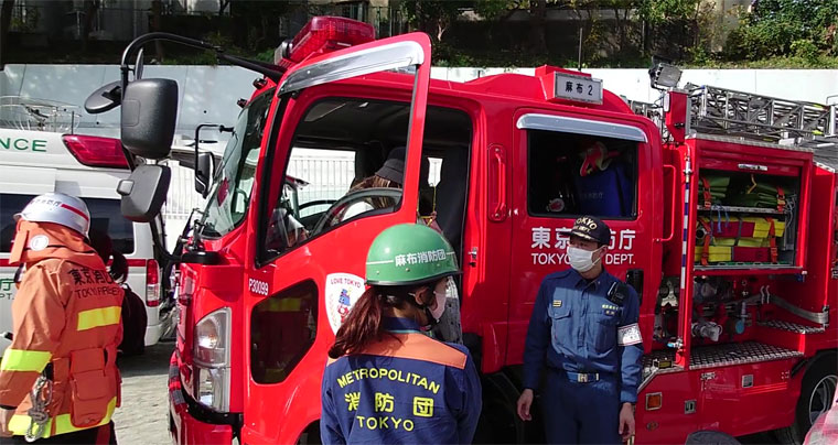 消防車展示 乗車体験の画像